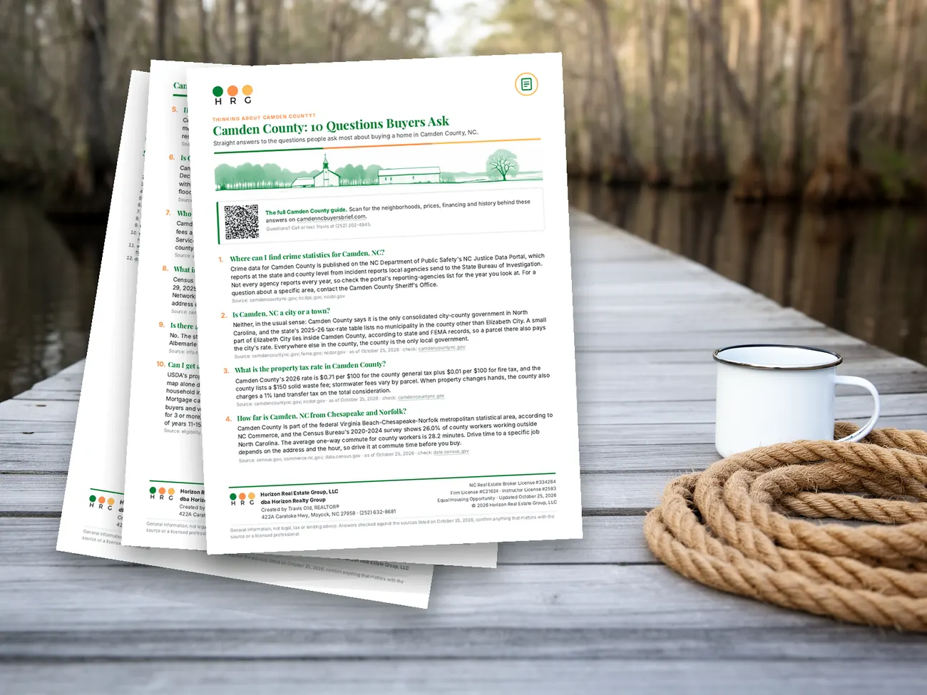 The Camden County FAQ, three printed pages